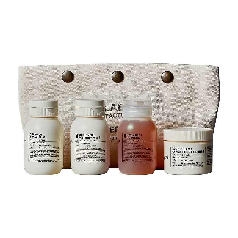 商品Le Labo | Le labo洗护旅行套装 桧木沐浴露+润肤露+洗发水+护发素+帆布手拿包 85mlx3+60ml,商家VP FRANCE,价格¥446图片