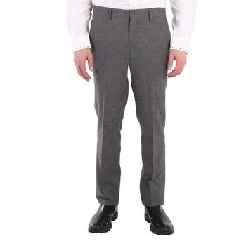 Burberry | Mid Grey Melange Fil Coupe Wool Cotton Classic Fit Trousers 3.4折