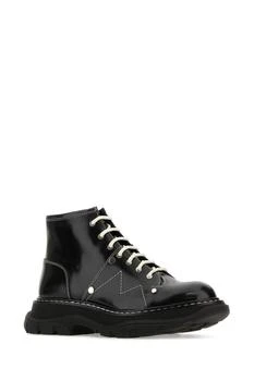 推荐Black leather Tread ankle boots商品