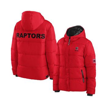 推荐Women's Red Toronto Raptors Plush Puffer Full-Zip Jacket商品