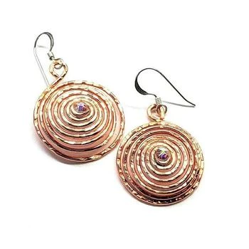 Alexa Martha Designs | Copper Crystal Spiral Hoop Earrings,商家Verishop,价格¥297