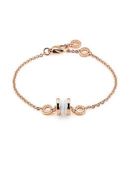 bvlgari项链, BVLGARI | B.zero1 18K Rose Gold & Ceramic Charm Small/Medium Bracelet商品图片 
