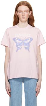 Ganni | 粉色 Butterfly T 恤商品图片,