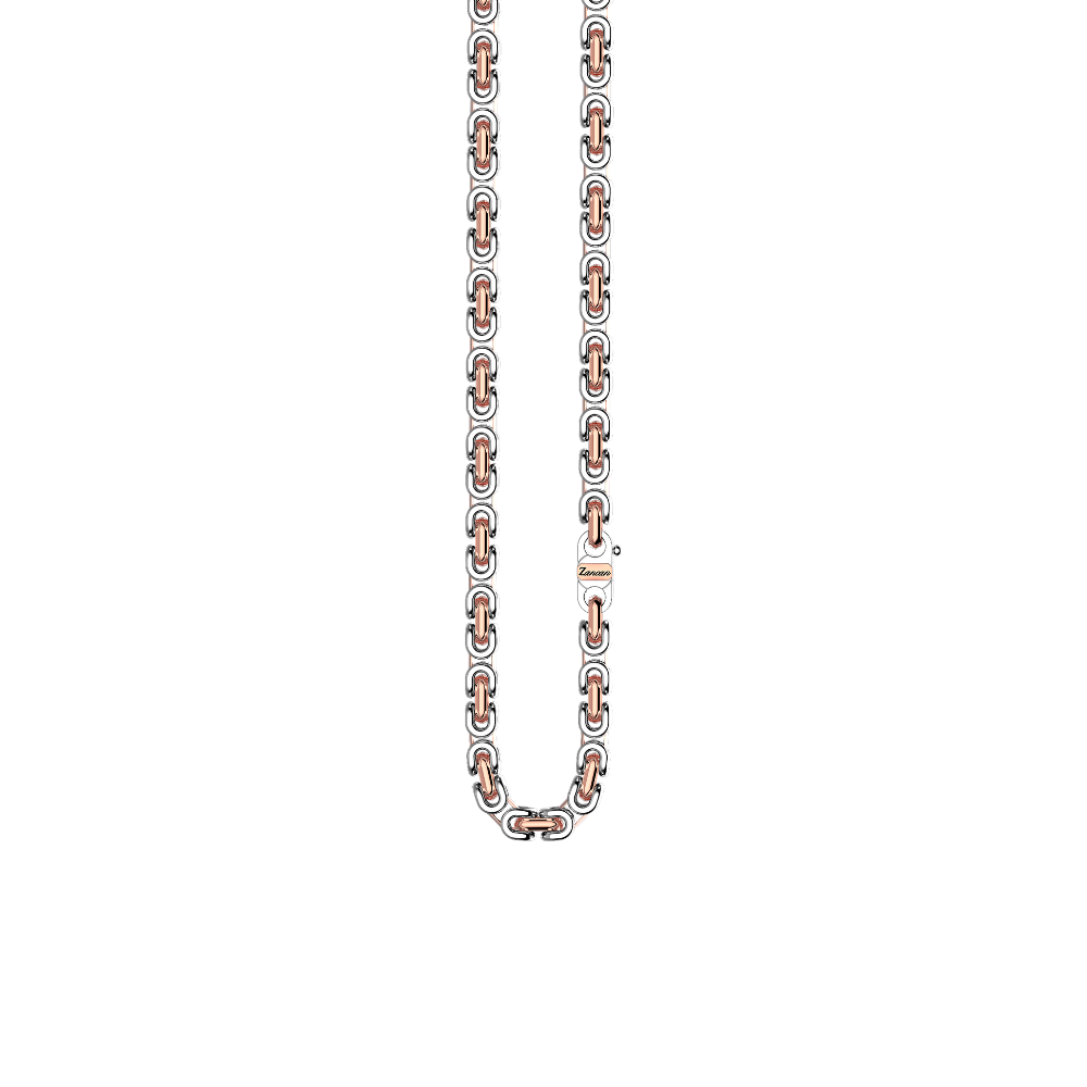 商品Zancan | 18k rose gold and sterling silver necklace with geometric design.,商家Zancan Gioielli,价格¥24732图片