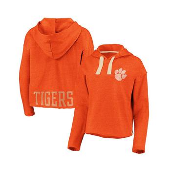 推荐Women's Branded Orange Clemson Tigers True Classics Cropped Pullover Hoodie商品