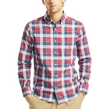 Nautica | Men's Classic-Fit Long-Sleeve Stretch Plaid Shirt商品图片,7.9折×额外8折, 额外八折