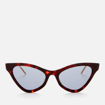 推荐Gucci Women's Cat Eye Acetate Sunglasses - Havana/Blue商品