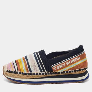 推荐Tory Burch Multicolor Knit Fabric Daisy Espadrille Sneakers Size 40商品