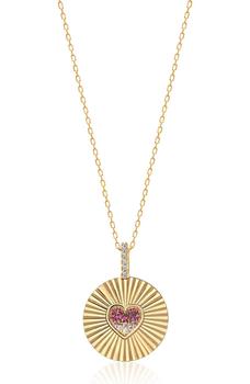 商品Gabi Rielle | 14K Gold Plated Sterling Silver Pavé CZ Heart Pendant Necklace,商家Nordstrom Rack,价格¥394图片
