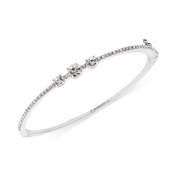 商品Givenchy | Silver-Tone Silk Stone Pavé Bangle Bracelet,商家Macy's,价格¥139图片