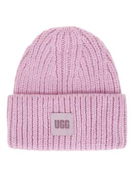 推荐UGG W Knit Cable Hat W F Fur Pom Rose Quartz商品