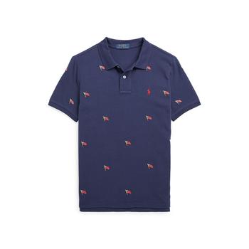 商品Ralph Lauren | Big Boys Flag-Embroidered Cotton Mesh Polo Shirt,商家Macy's,价格¥229图片