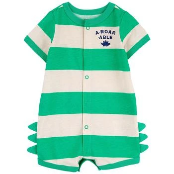 Baby Boys A-Roar-Able Striped Snap Up Romper