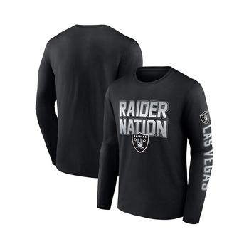 推荐Men's Branded Black Las Vegas Raiders Hometown Collection Sweep Long Sleeve T-shirt商品
