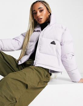 Adidas | adidas Sportswear Future Lounge rubber logo puffer jacket in lilac商品图片,额外9.5折, 额外九五折