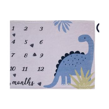 Macy's | Dino Adventure French Fiber Baby Milestone Blanket商品图片,8.9折×额外8.5折, 独家减免邮费, 额外八五折