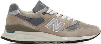 New Balance | Gray Made In USA 998 Core Sneakers,商家Ssense US,价格¥1076