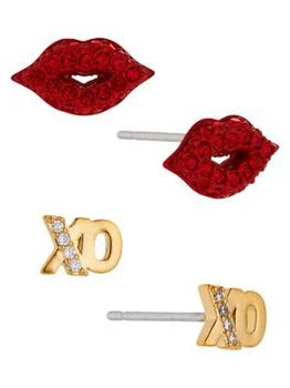 推荐Sugarush Set of 2 Lips & XO Earrings商品