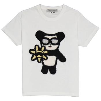 推荐Michaela Buerger Girls White Cool Panda T-Shirt, Size 3/4Y商品