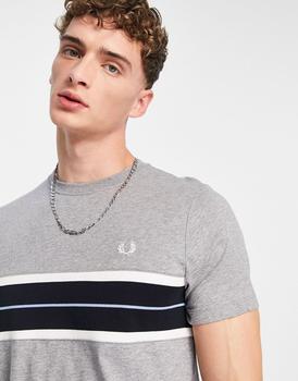 Fred Perry Tramline panel t-shirt in grey product img