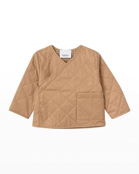 Burberry | Kid's Bowie Reversible Quilted Wrap Jacket, Size 1-18M商品图片,