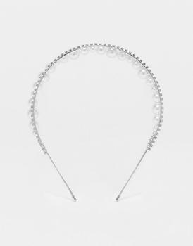 True Decadence | True Decadence embellished triple row headband with faux pearls and crystal商品图片,