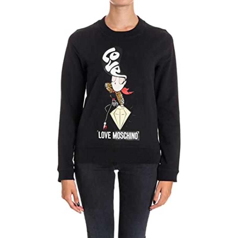 冬装莫斯奇诺卫衣, Moschino | MOSCHINO 女士黑色棉质卫衣 W631303-E1861-C74商品图片 独家减免邮费