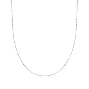 Ross-Simons | Ross-Simons 0.8mm 14kt White Gold Adjustable Box Chain Necklace,商家Premium Outlets,价格¥2067