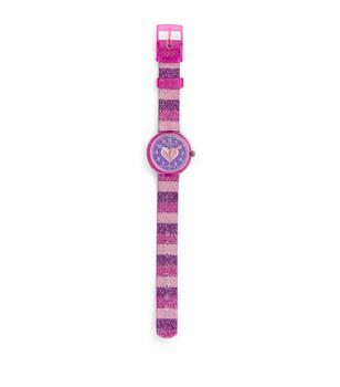 商品Flik Flak | Stripy Glitter Watch,商家Harrods,价格¥392图片