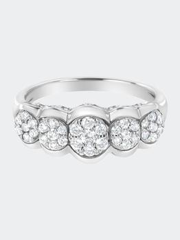 商品.925 Sterling Silver 1/2 cttw Lab-Grown Diamond 5 Flower Ring,商家Verishop,价格¥8004图片
