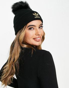 Adidas | adidas Originals fur pom beanie in black商品图片,额外9.5折, 额外九五折