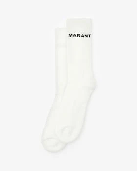 Isabel Marant | ISABEL MARANT, DAWI LOGO SOCKS MEN - Men - White - OneSize,商家Isabel Marant,价格¥442