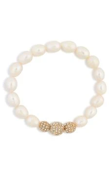 Tasha | Imitation Pearl & Crystal Beaded Bracelet,商家Nordstrom Rack,价格¥90