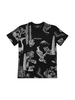 Neil Barrett | Printed Cotton Jersey T-shirt W/ Logo商品图片,5.9折
