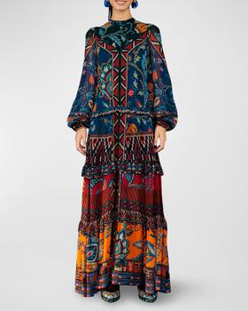 Farm Rio | Ainika Tapestry Tiered Maxi Dress商品图片,