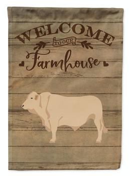 商品28 x 40 in. Polyester Charolais Cow Welcome Flag Canvas House Size 2-Sided Heavyweight,商家Verishop,价格¥315图片