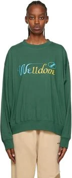 We11done | Green Mix Color Cursive Sweatshirt 2折
