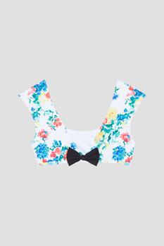 CAROLINE CONSTAS图片, CAROLINE CONSTAS | Gale bow-embellished floral-print bikini top商品图片 4.4折