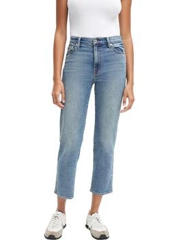 7 For All Mankind | Womens High Waist Cropped Straight Leg Jeans,商家Premium Outlets,价格¥291