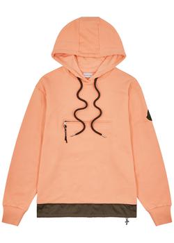 moncler polo直邮, Moncler | Orange panelled hooded cotton sweatshirt商品图片 