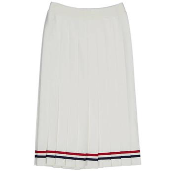 Thom Browne | Thom Browne White Elite Pleated Midi Skirt, Brand Size 36 (US Size 4)商品图片,3.2折