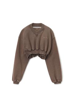 Alexander Wang | V-NECK CROPPED PULLOVER IN CLASSIC TERRY商品图片,