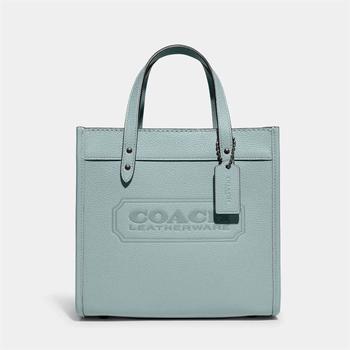 推荐Coach Women's Polished Pebble Field Tote Bag 22 - Aqua商品