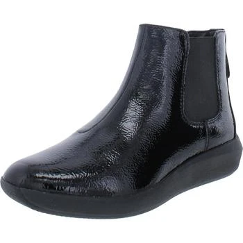 推荐Clarks Womens Tawni Mid Patent Leather Ankle Chelsea Boots商品