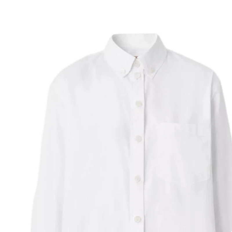 推荐BURBERRY/博柏利 女士白色棉质格纹袖经典长袖衬衫80621471商品