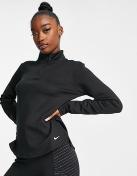 推荐Nike Training One Warm half zip top in black商品