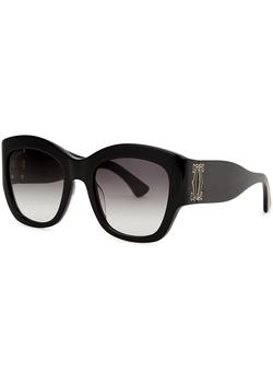 推荐Signature C De Cartier black oversized sunglasses商品