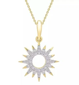 Wrapped | Diamond Sun Pendant Necklace (1/10 ct. t.w.) in 14k Gold Created for Macy's (Also available in Black Diamond),商家Macy's,价格¥4678