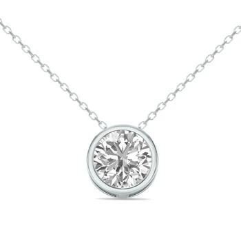 SSELECTS | Lab Grown 1 Carat Round Solitaire Diamond Bezel Set Pendant In 14k White Gold,商家Premium Outlets,价格¥10214