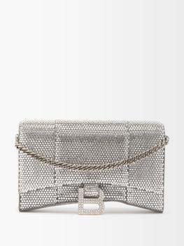 巴黎世家沙漏包价格, Balenciaga | Hourglass crystal-embellished cross-body bag商品图片 